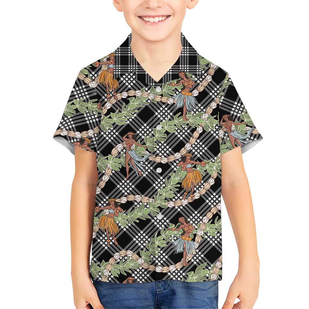 Sable Palaka Hula Girls Seamless Hawaii Aloha Kid Hawaiian Shirt LT7 Kid Black - Polynesian Pride