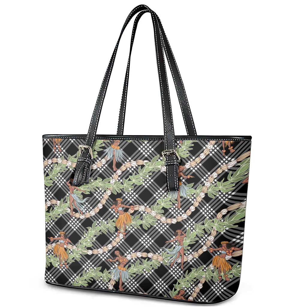 Sable Palaka Hula Girls Seamless Hawaii Aloha Leather Tote Bag - Polynesian Pride