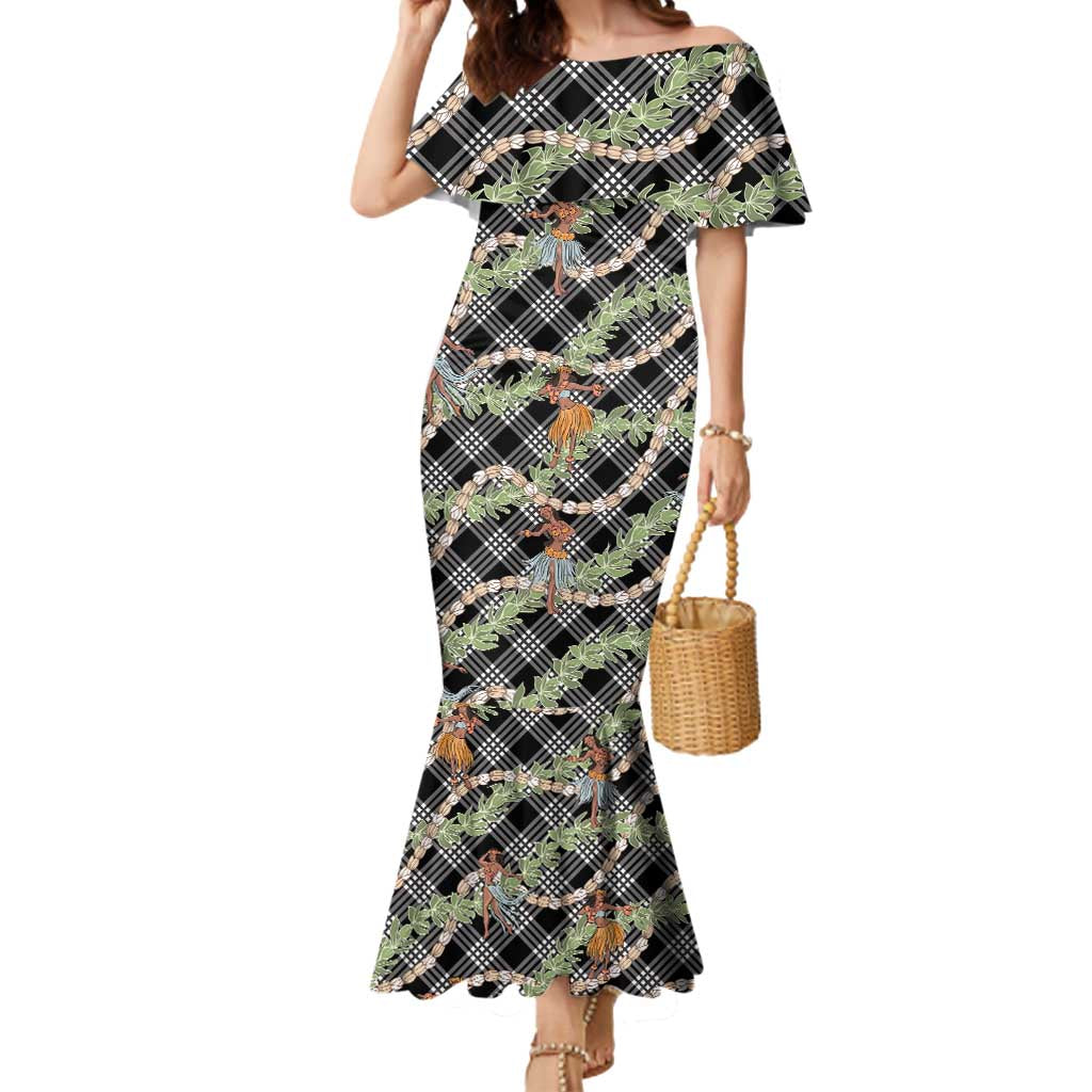 Sable Palaka Hula Girls Seamless Hawaii Aloha Mermaid Dress LT7 Women Black - Polynesian Pride