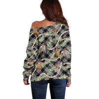 Sable Palaka Hula Girls Seamless Hawaii Aloha Off Shoulder Sweater - Polynesian Pride
