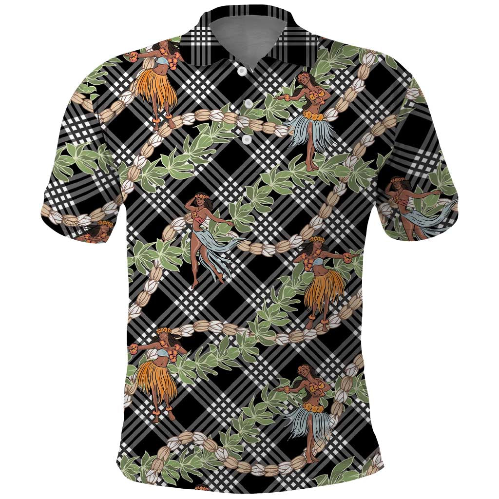 Sable Palaka Hula Girls Seamless Hawaii Aloha Polo Shirt - Polynesian Pride