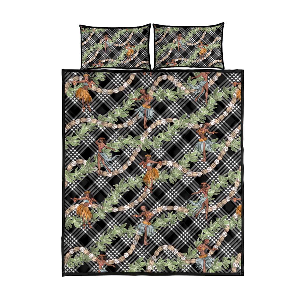 Sable Palaka Hula Girls Seamless Hawaii Aloha Quilt Bed Set - Polynesian Pride