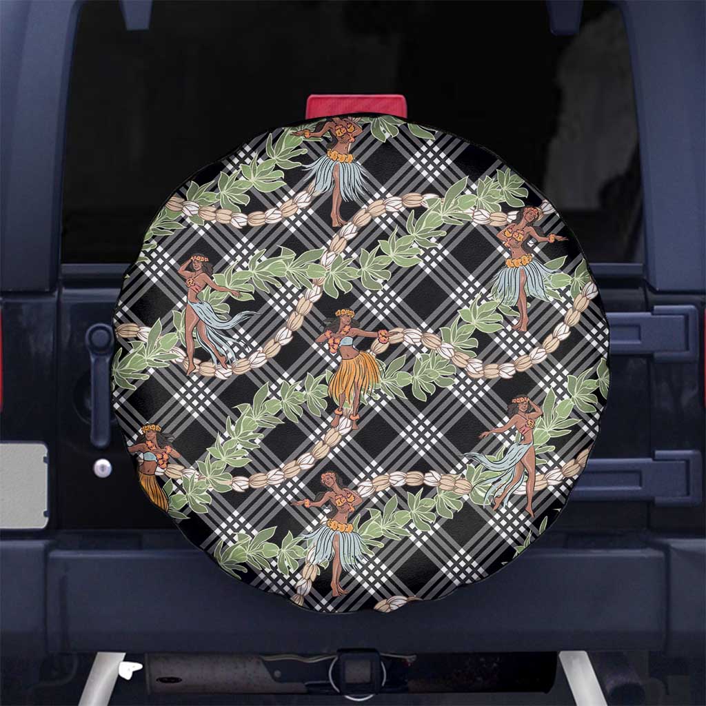 Sable Palaka Hula Girls Seamless Hawaii Aloha Spare Tire Cover LT7 No hole Black - Polynesian Pride