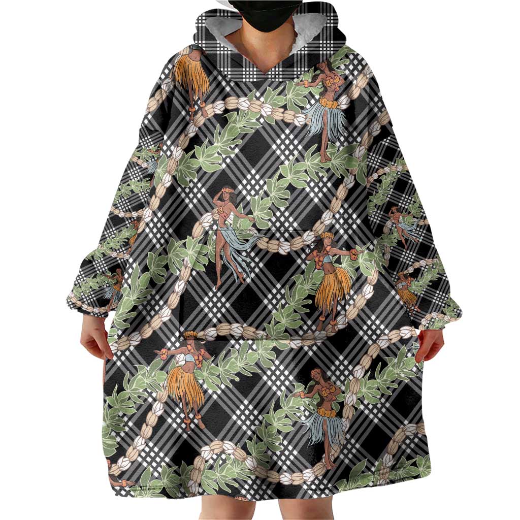 Sable Palaka Hula Girls Seamless Hawaii Aloha Wearable Blanket Hoodie - Polynesian Pride