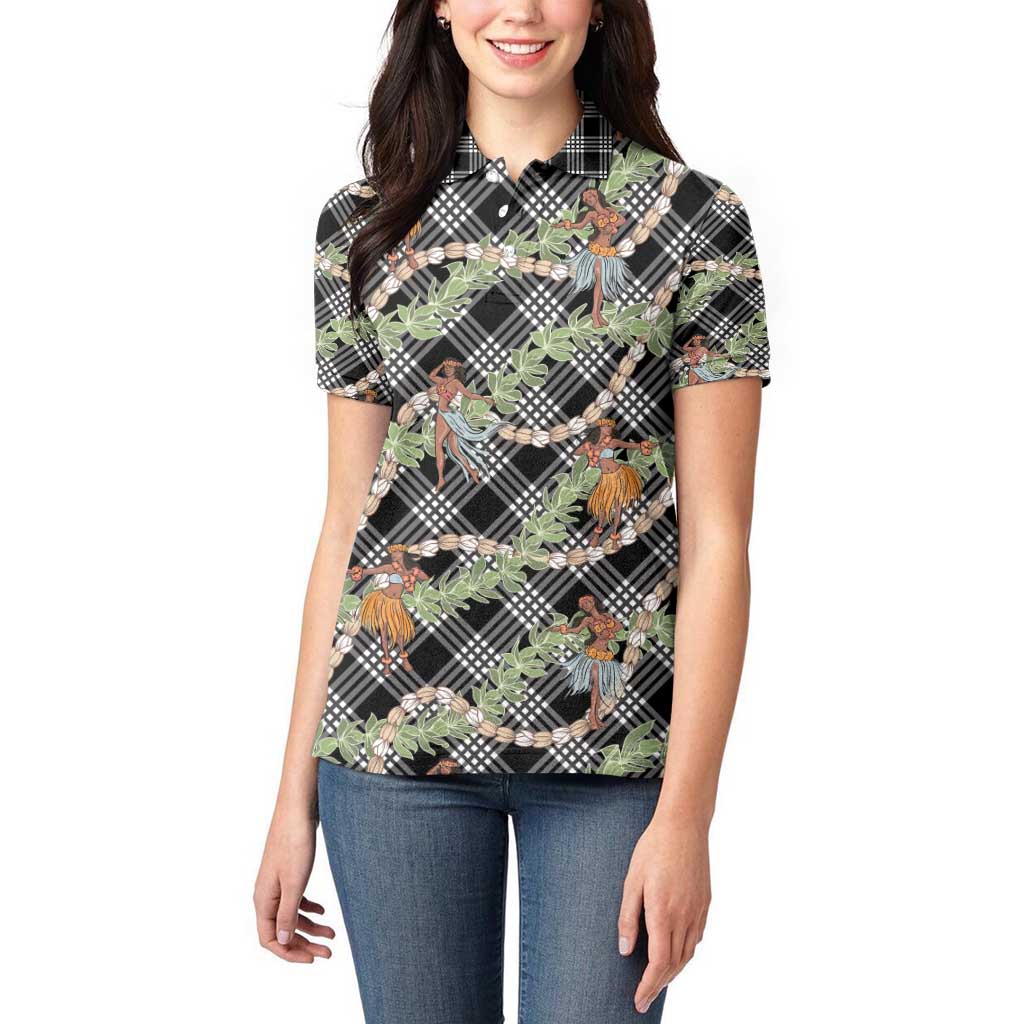 Sable Palaka Hula Girls Seamless Hawaii Aloha Women Polo Shirt - Polynesian Pride