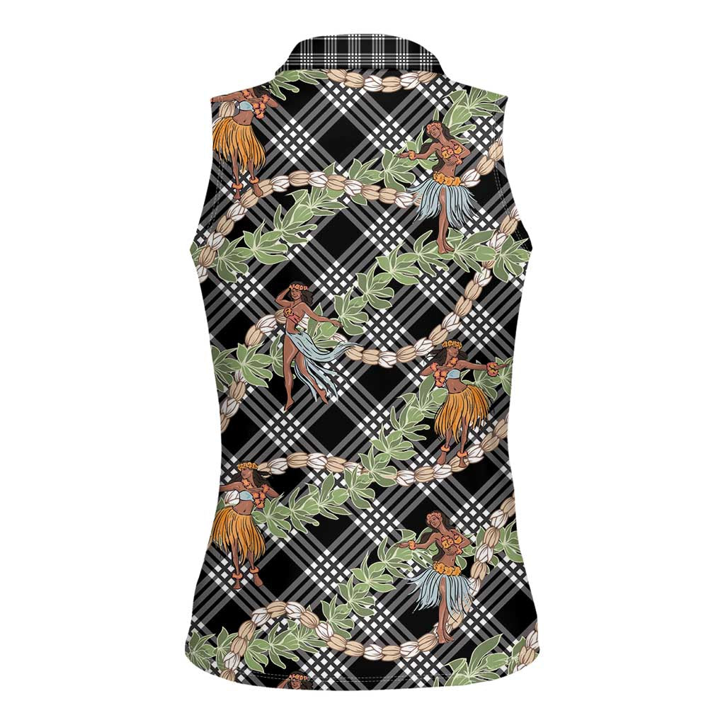 Sable Palaka Hula Girls Seamless Hawaii Aloha Women Sleeveless Polo Shirt - Polynesian Pride