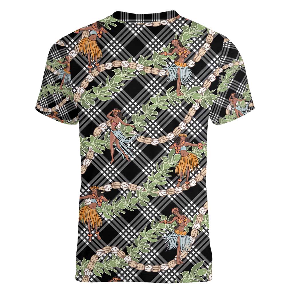 Sable Palaka Hula Girls Seamless Hawaii Aloha Women V-Neck T-Shirt - Polynesian Pride