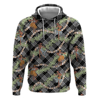 Sable Palaka Hula Girls Seamless Hawaii Aloha Zip Hoodie LT7 Pullover Hoodie Black - Polynesian Pride
