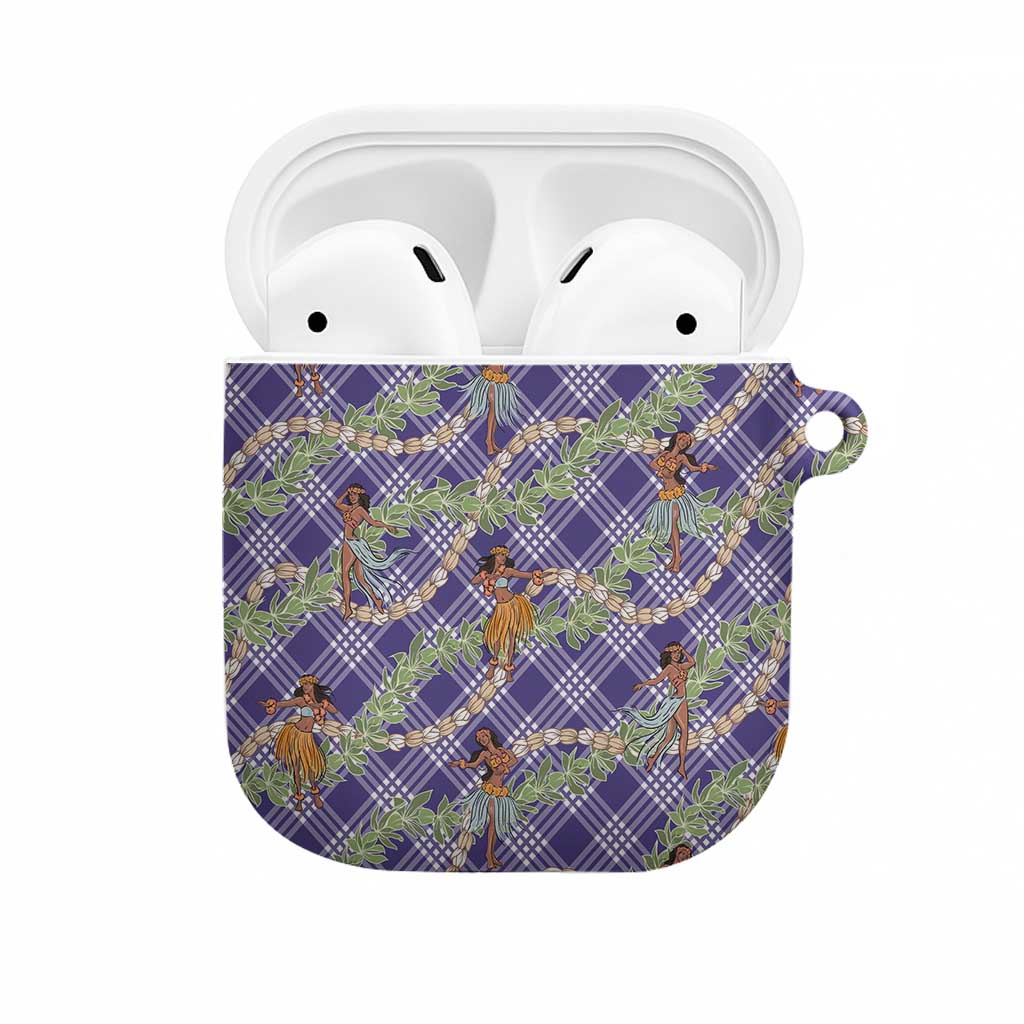 Lavender Palaka Hula Girls Seamless Hawaii Aloha AirPods Case - Polynesian Pride