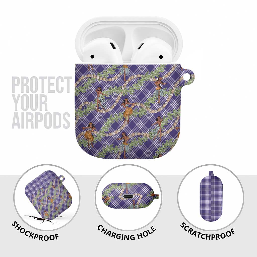 Lavender Palaka Hula Girls Seamless Hawaii Aloha AirPods Case LT7 - Polynesian Pride