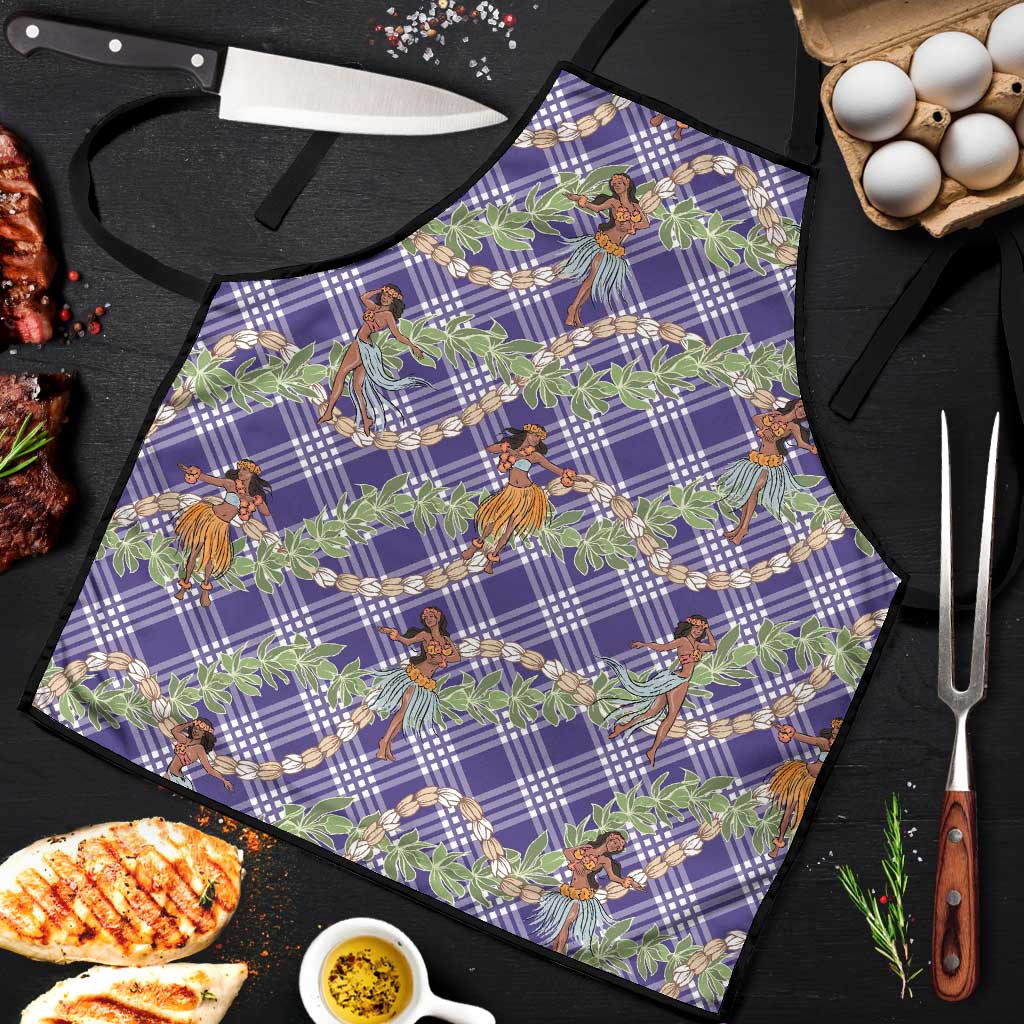 Lavender Palaka Hula Girls Seamless Hawaii Aloha Apron - Polynesian Pride