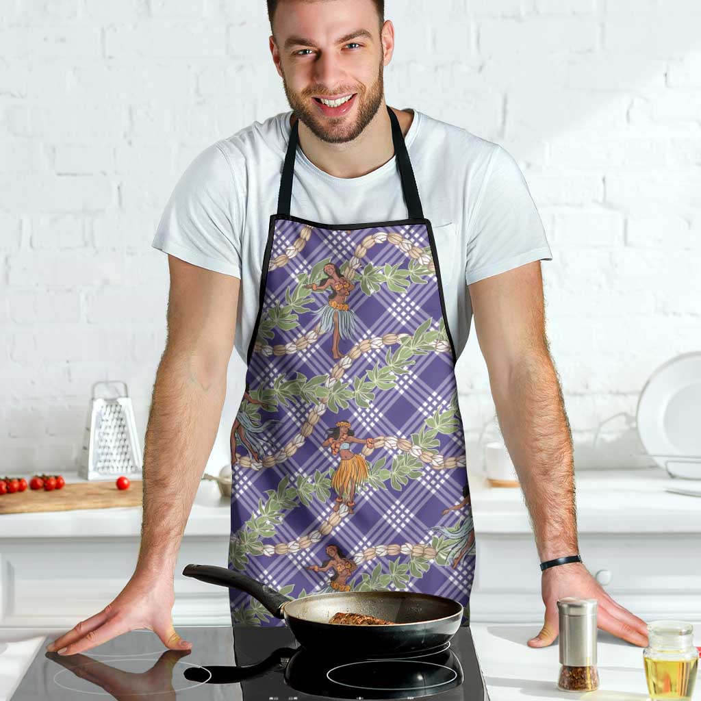 Lavender Palaka Hula Girls Seamless Hawaii Aloha Apron - Polynesian Pride