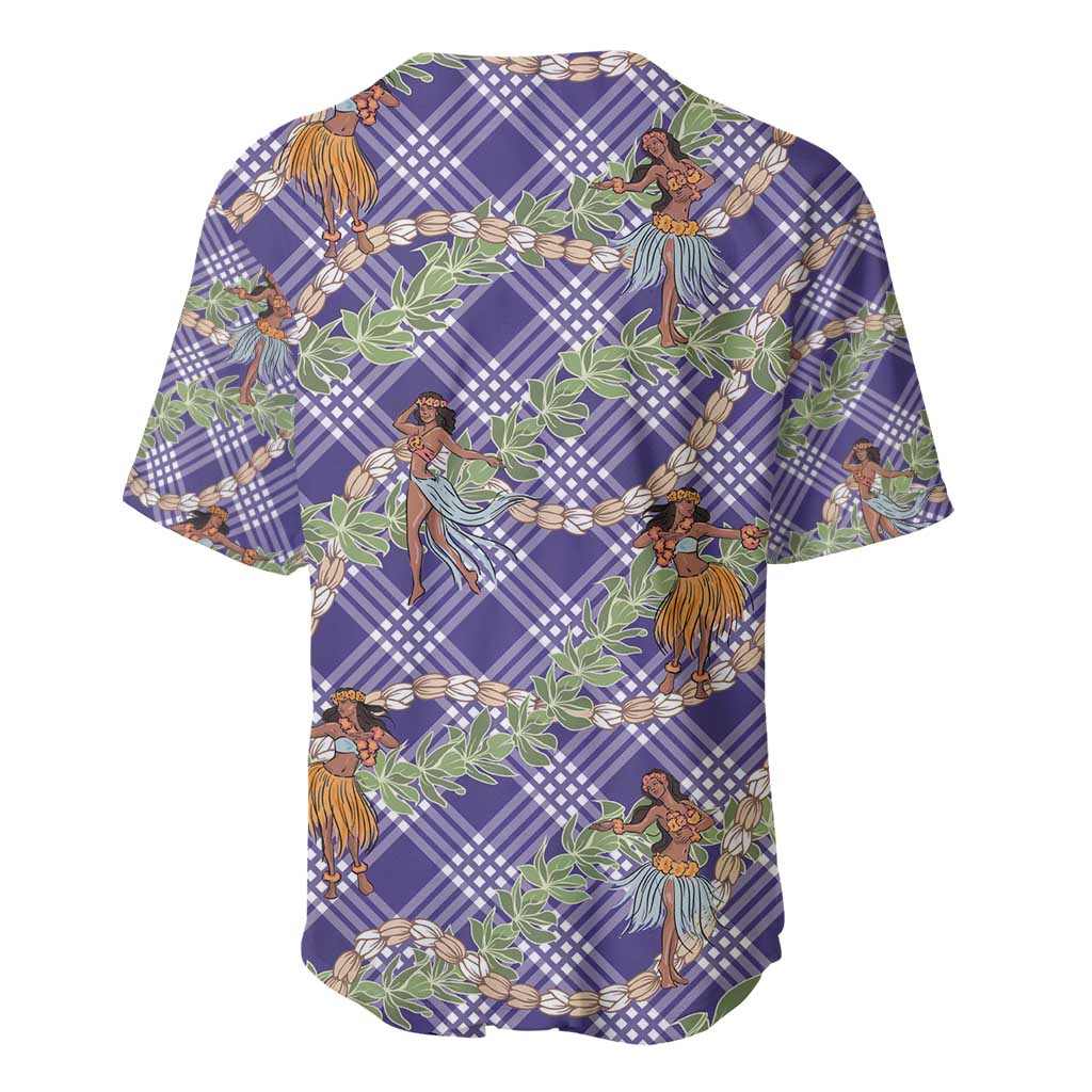 Lavender Palaka Hula Girls Seamless Hawaii Aloha Baseball Jersey - Polynesian Pride