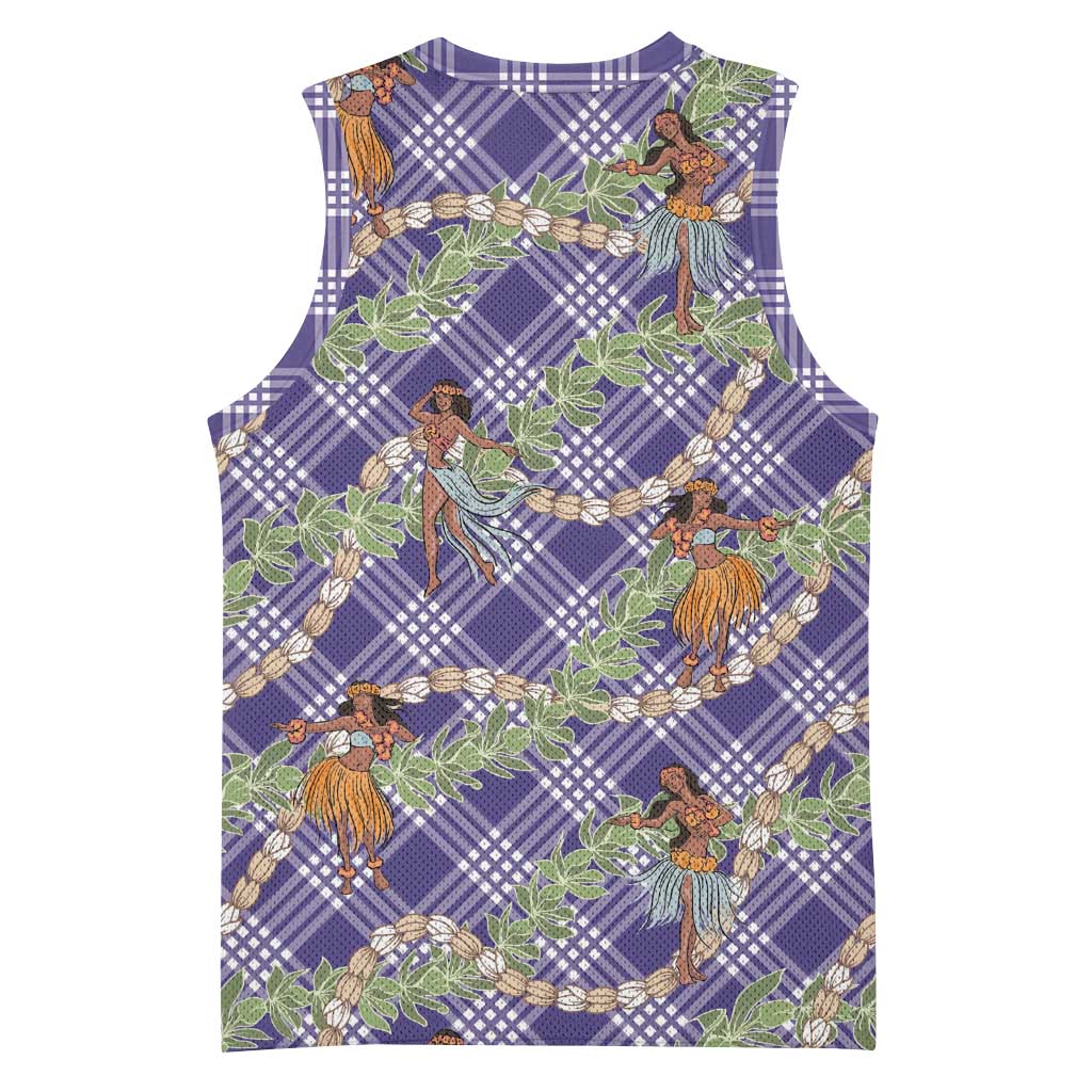 Lavender Palaka Hula Girls Seamless Hawaii Aloha Basketball Jersey - Polynesian Pride