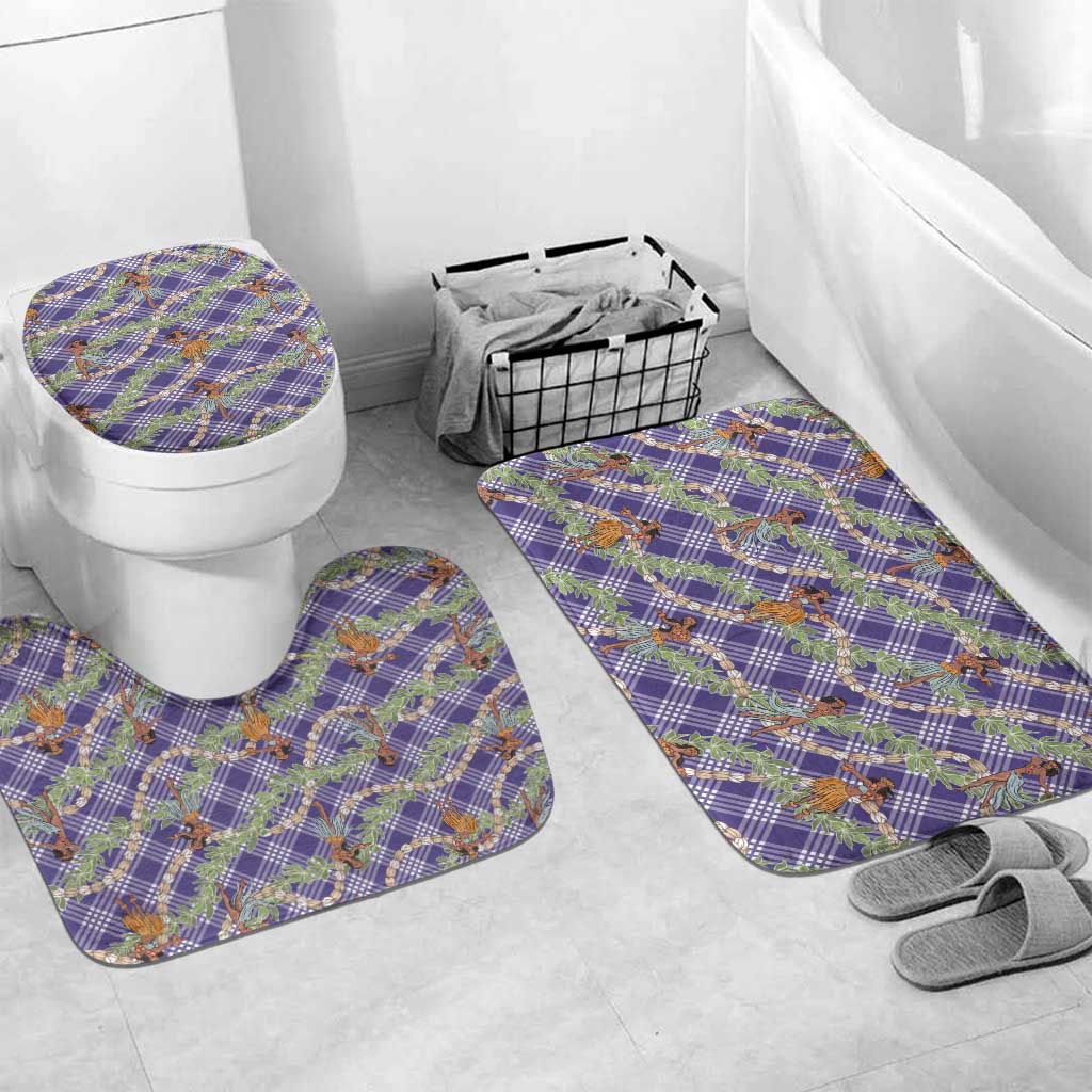 Lavender Palaka Hula Girls Seamless Hawaii Aloha Bathroom Set LT7 Mat Set Only (3 pcs) One Size Lavender - Polynesian Pride