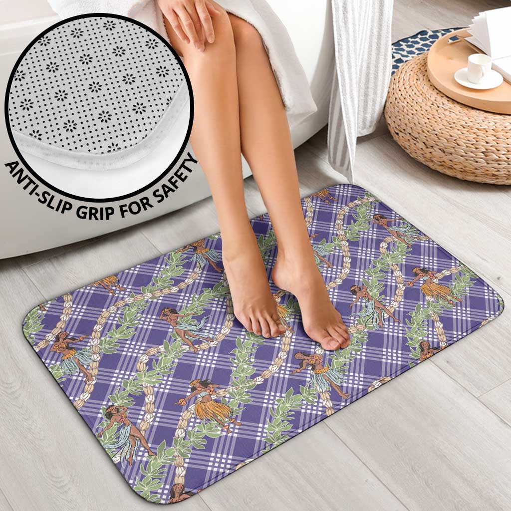Lavender Palaka Hula Girls Seamless Hawaii Aloha Bathroom Set LT7 - Polynesian Pride