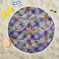 Lavender Palaka Hula Girls Seamless Hawaii Aloha Beach Blanket LT7 One Size 150cm Lavender - Polynesian Pride