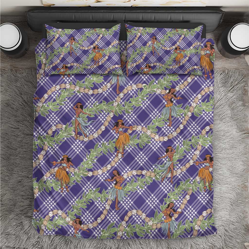 Lavender Palaka Hula Girls Seamless Hawaii Aloha Bedding Set - Polynesian Pride