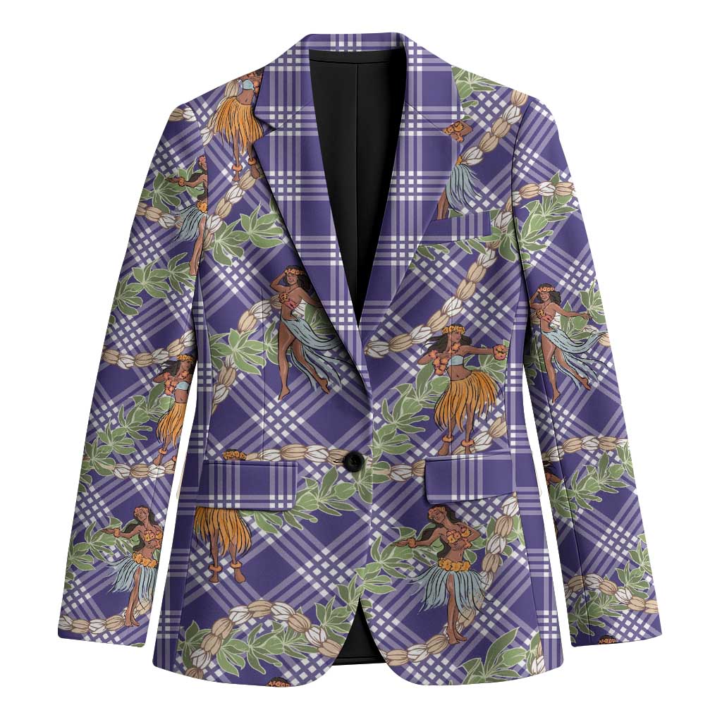 Lavender Palaka Hula Girls Seamless Hawaii Aloha Blazer - Polynesian Pride