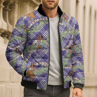 Lavender Palaka Hula Girls Seamless Hawaii Aloha Bomber Puffer Jacket - Polynesian Pride