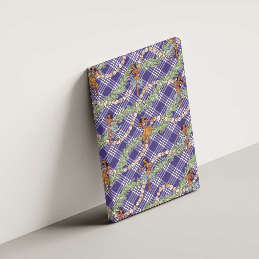 Lavender Palaka Hula Girls Seamless Hawaii Aloha Canvas Wall Art - Polynesian Pride