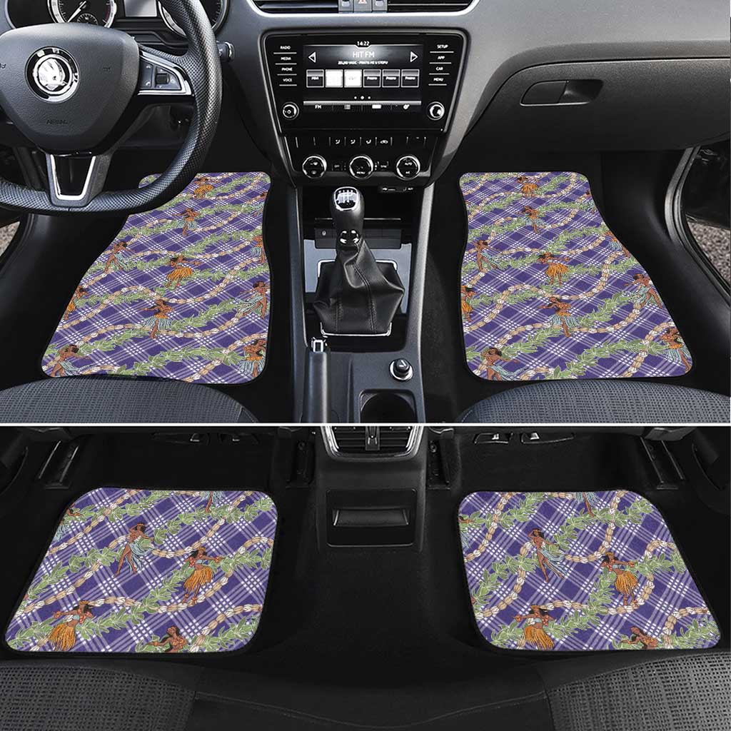 Lavender Palaka Hula Girls Seamless Hawaii Aloha Car Mats - Polynesian Pride