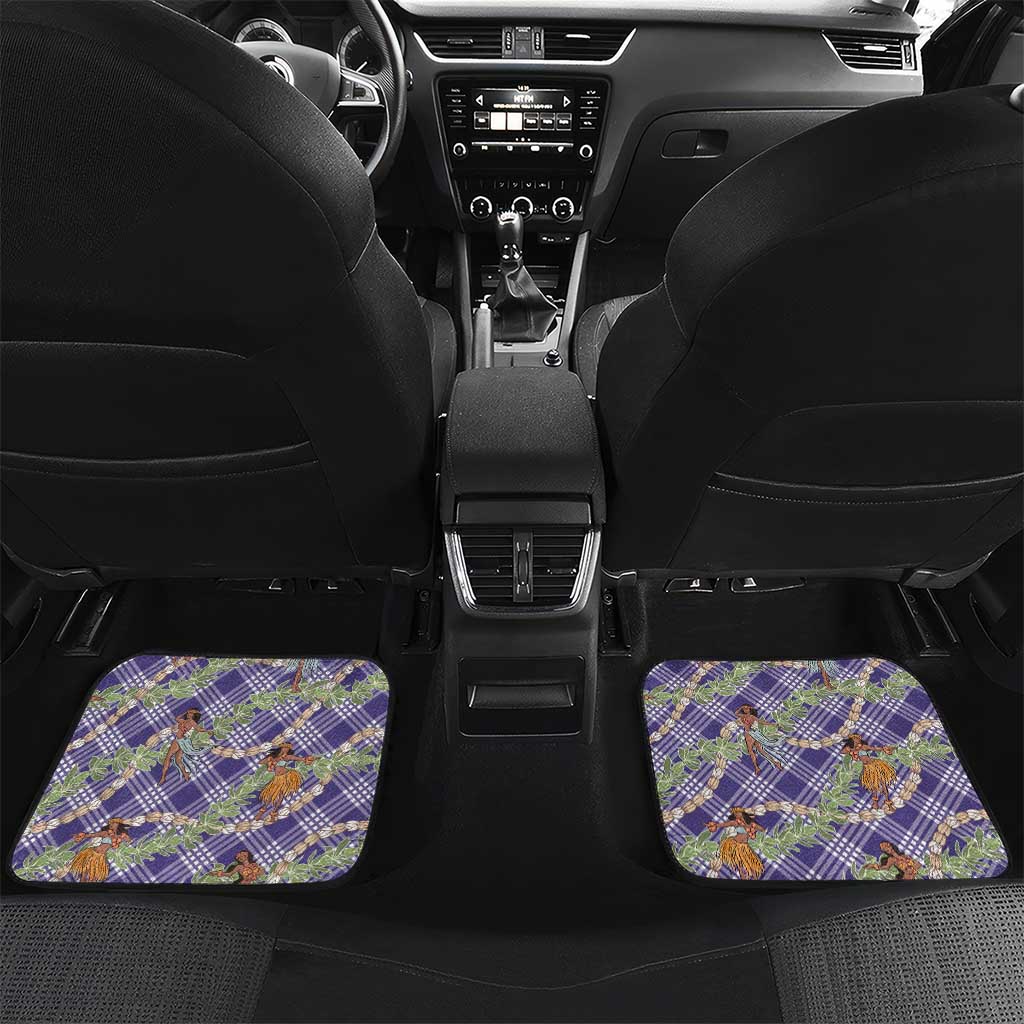 Lavender Palaka Hula Girls Seamless Hawaii Aloha Car Mats - Polynesian Pride