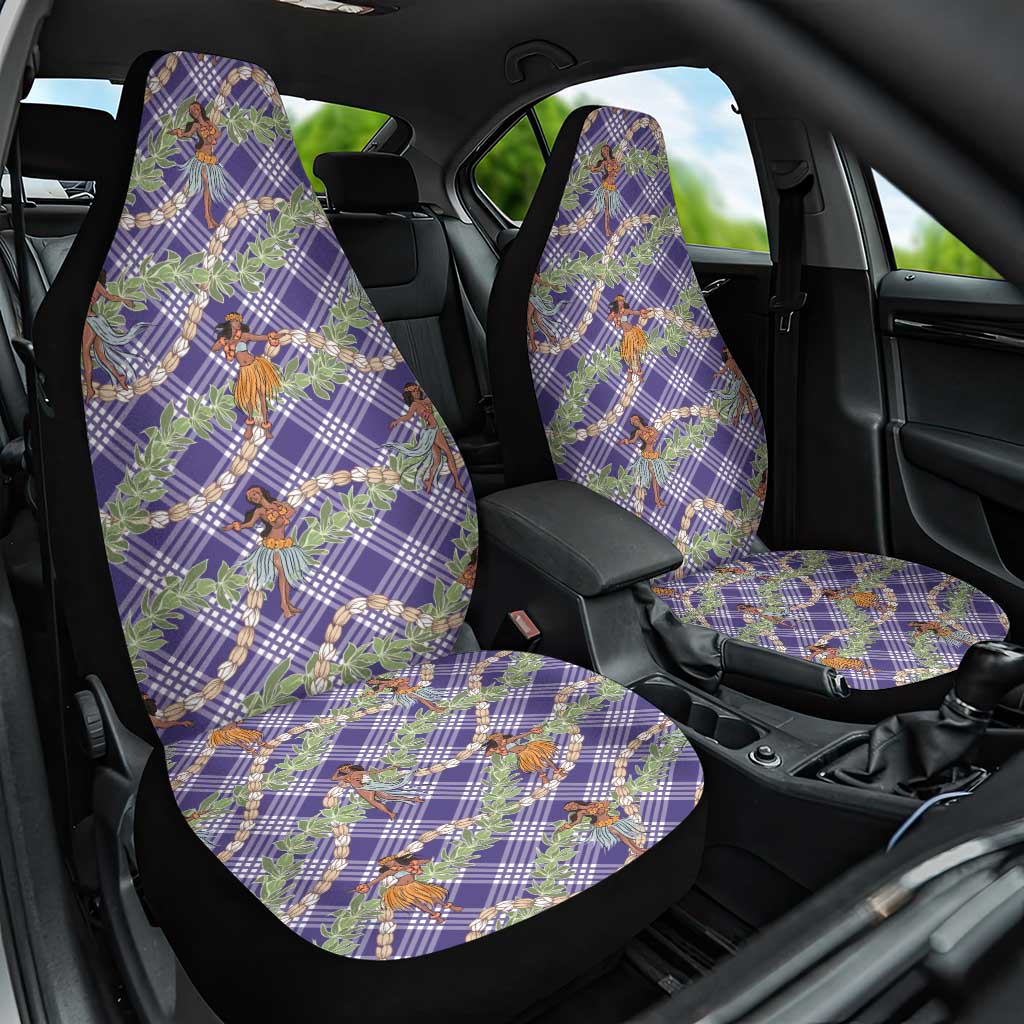 Lavender Palaka Hula Girls Seamless Hawaii Aloha Car Seat Cover - Polynesian Pride