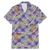 Lavender Palaka Hula Girls Seamless Hawaii Aloha Family Matching Mermaid Dress and Hawaiian Shirt - Polynesian Pride