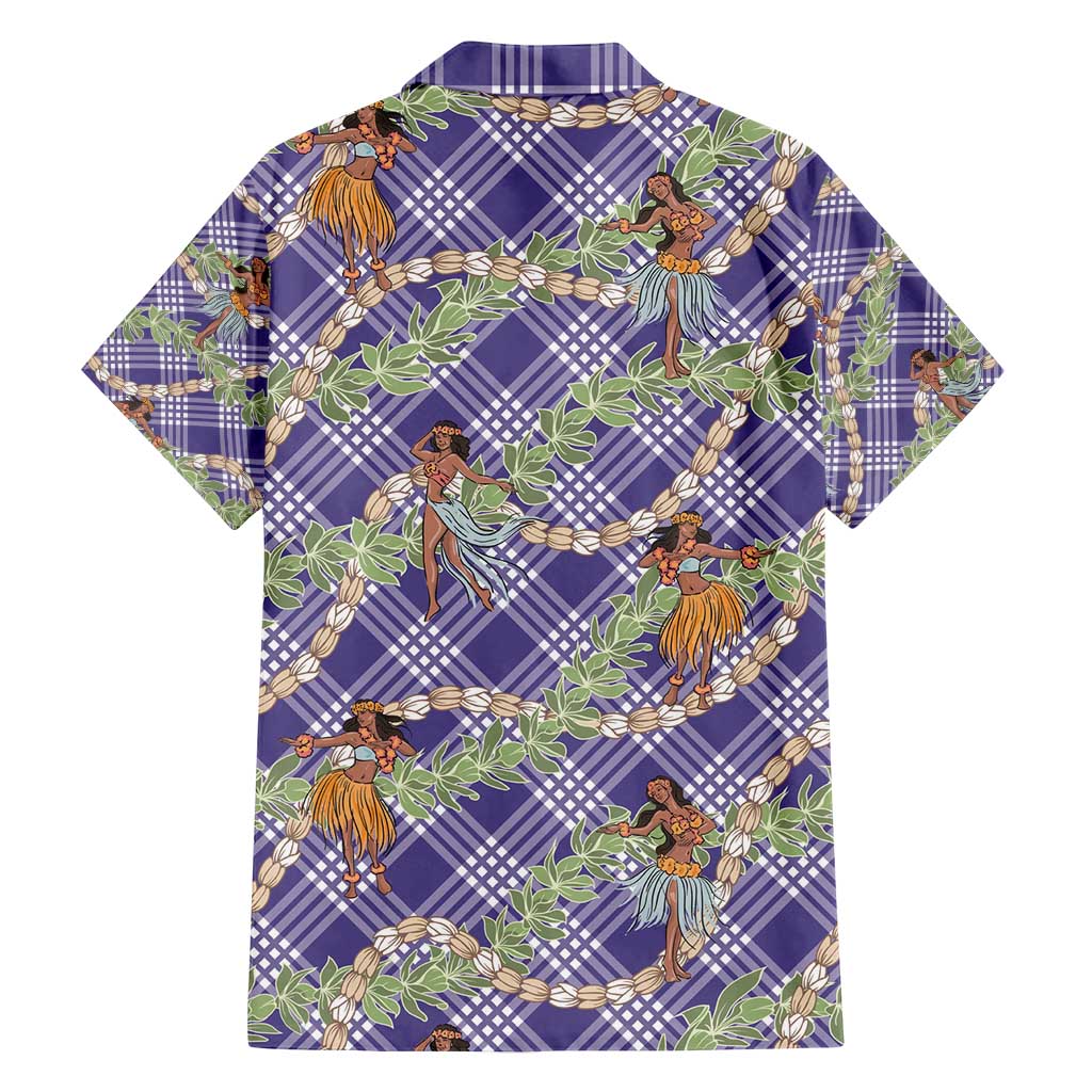 Lavender Palaka Hula Girls Seamless Hawaii Aloha Family Matching Puletasi and Hawaiian Shirt - Polynesian Pride