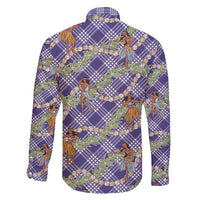 Lavender Palaka Hula Girls Seamless Hawaii Aloha Family Matching Puletasi and Hawaiian Shirt - Polynesian Pride