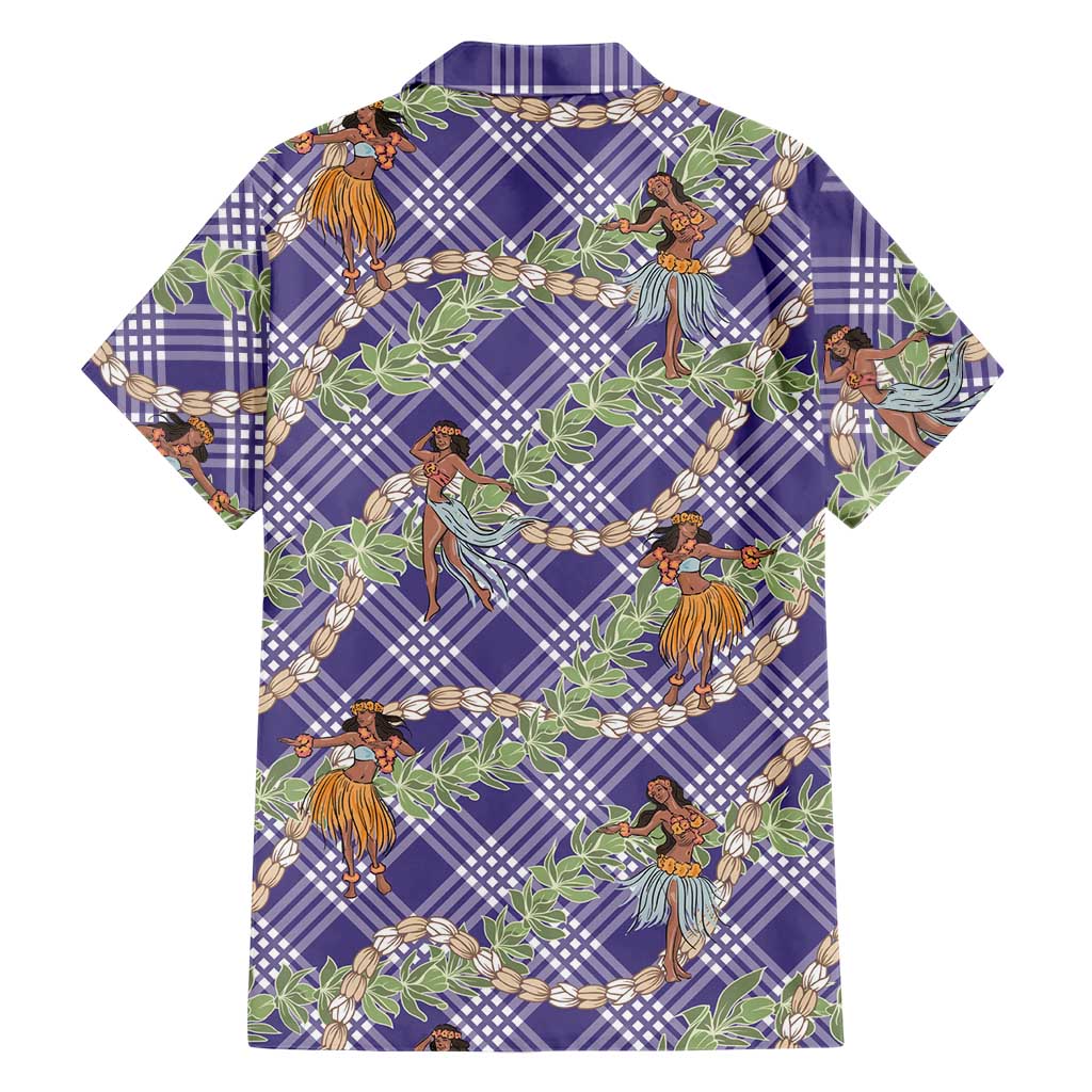 Lavender Palaka Hula Girls Seamless Hawaii Aloha Family Matching Tank Maxi Dress and Hawaiian Shirt LT7 - Polynesian Pride