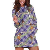 Lavender Palaka Hula Girls Seamless Hawaii Aloha Hoodie Dress - Polynesian Pride