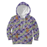 Lavender Palaka Hula Girls Seamless Hawaii Aloha Kid Hoodie LT7 Hoodie Lavender - Polynesian Pride