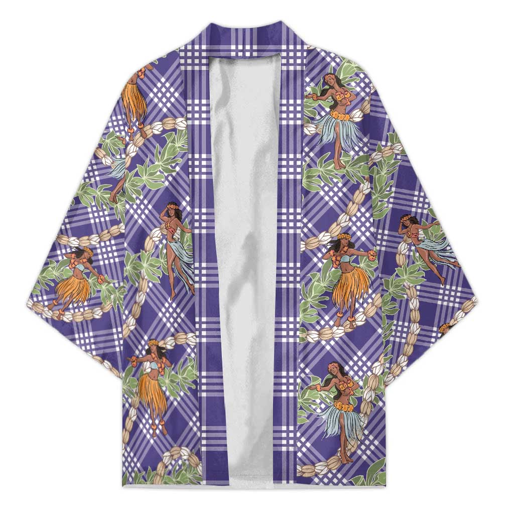 Lavender Palaka Hula Girls Seamless Hawaii Aloha Kimono - Polynesian Pride