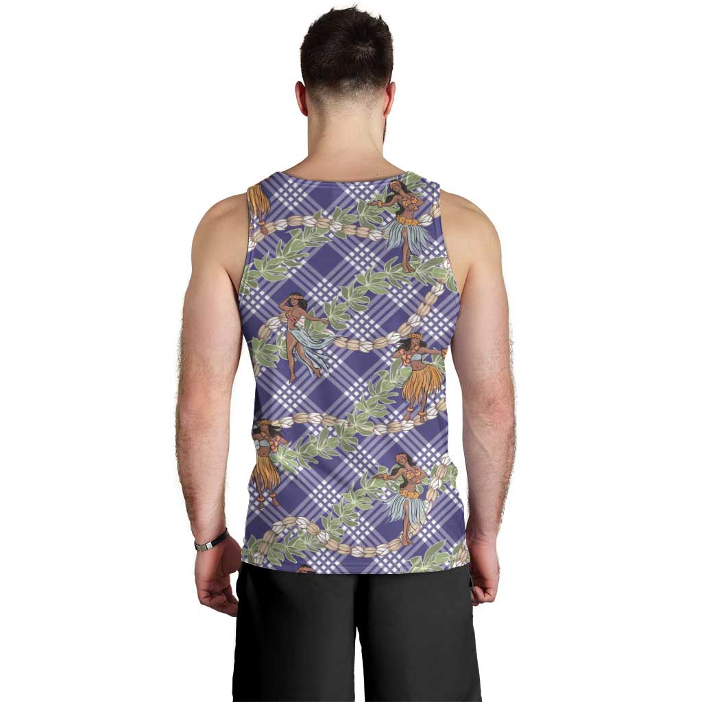 Lavender Palaka Hula Girls Seamless Hawaii Aloha Men Tank Top - Polynesian Pride
