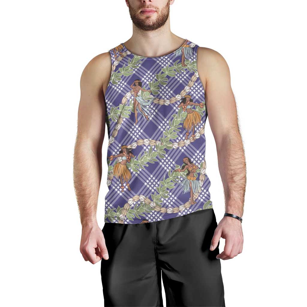 Lavender Palaka Hula Girls Seamless Hawaii Aloha Men Tank Top - Polynesian Pride