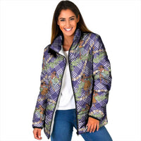 Lavender Palaka Hula Girls Seamless Hawaii Aloha Padded Jacket - Polynesian Pride