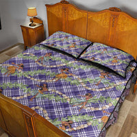 Lavender Palaka Hula Girls Seamless Hawaii Aloha Quilt Bed Set - Polynesian Pride