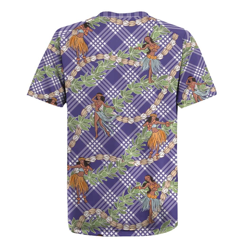 Lavender Palaka Hula Girls Seamless Hawaii Aloha Rugby Jersey - Polynesian Pride