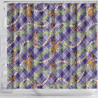 Lavender Palaka Hula Girls Seamless Hawaii Aloha Shower Curtain - Polynesian Pride