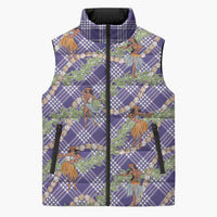Lavender Palaka Hula Girls Seamless Hawaii Aloha Sleeveless Puffer Jacket - Polynesian Pride