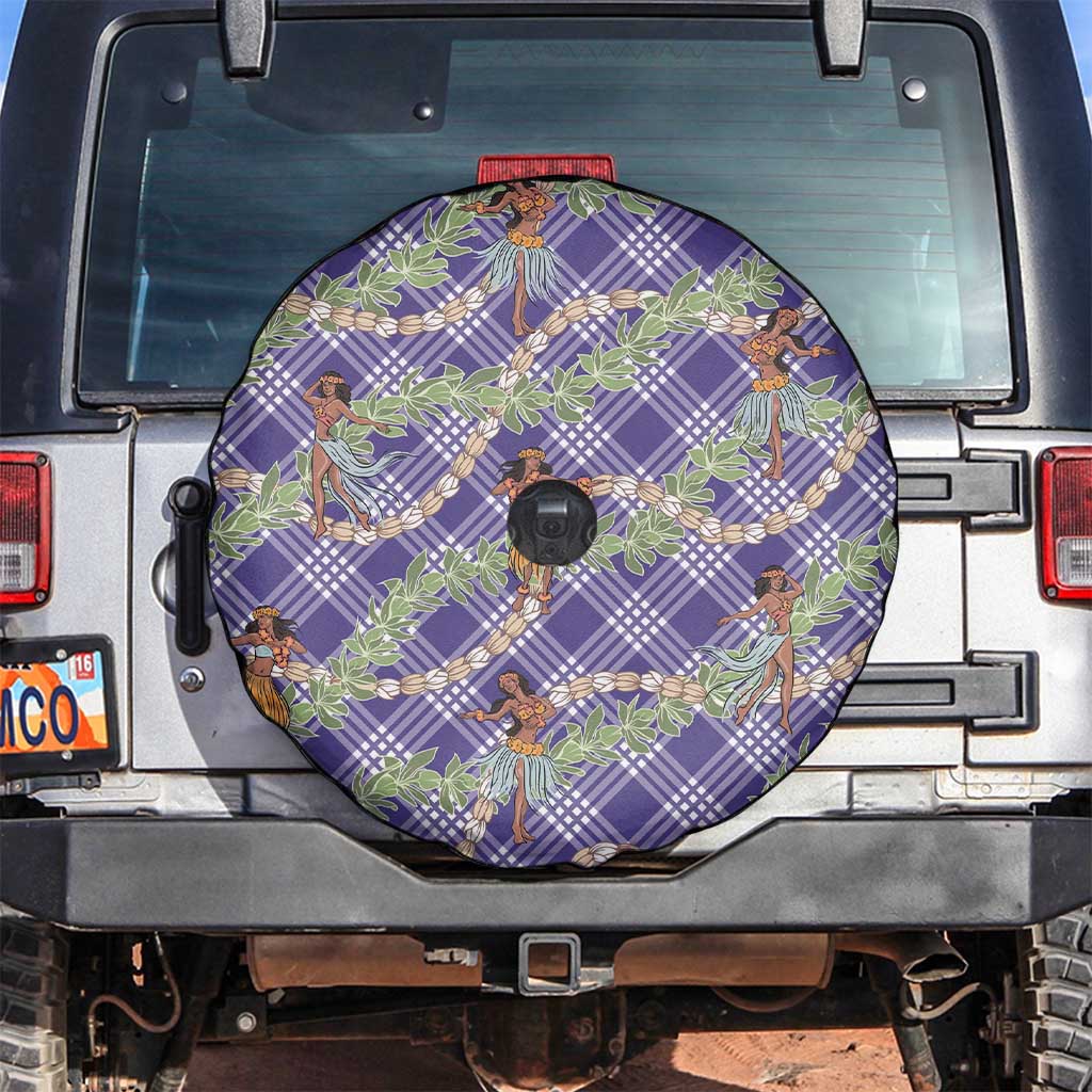 Lavender Palaka Hula Girls Seamless Hawaii Aloha Spare Tire Cover - Polynesian Pride