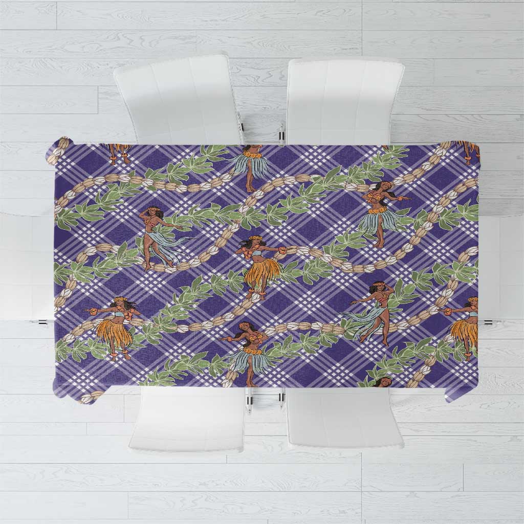 Lavender Palaka Hula Girls Seamless Hawaii Aloha Tablecloth - Polynesian Pride