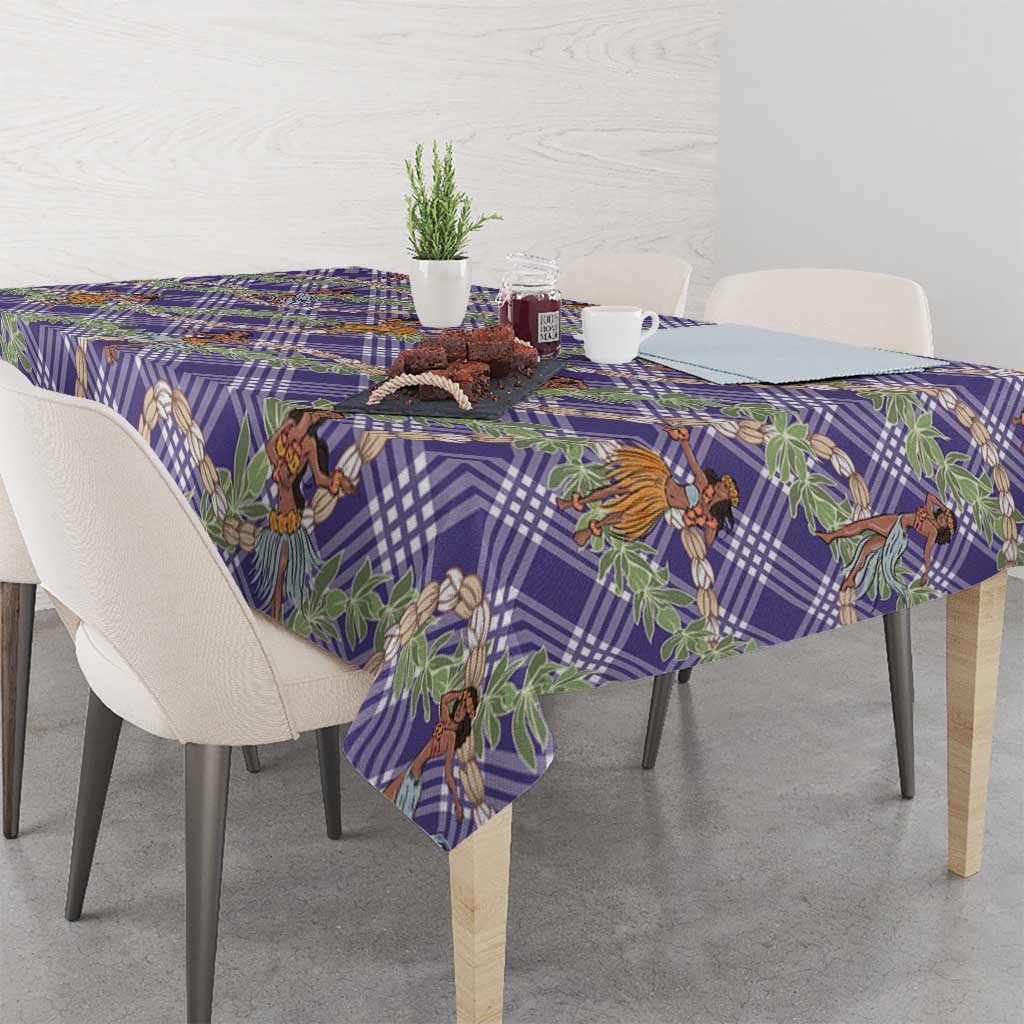 Lavender Palaka Hula Girls Seamless Hawaii Aloha Tablecloth - Polynesian Pride
