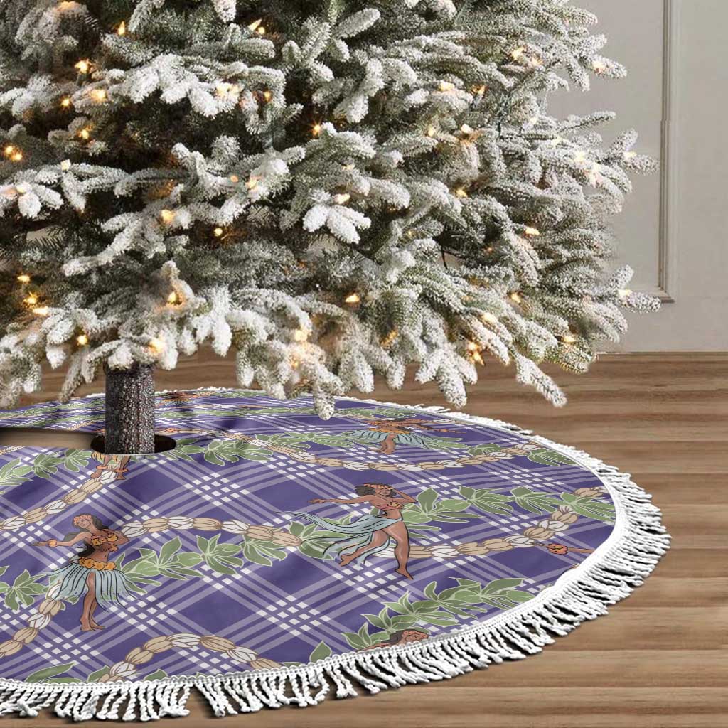 Lavender Palaka Hula Girls Seamless Hawaii Aloha Tree Skirt - Polynesian Pride