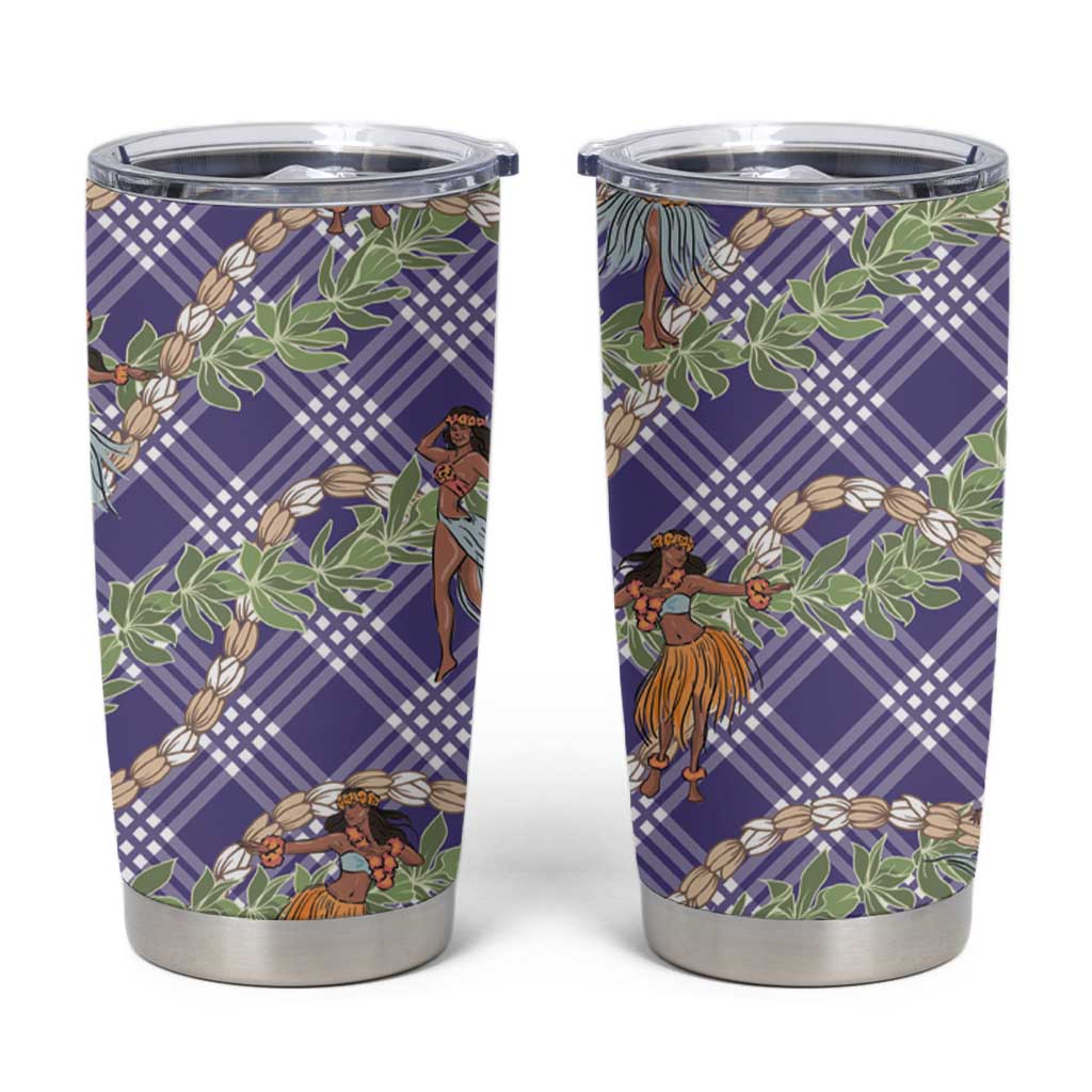 Lavender Palaka Hula Girls Seamless Hawaii Aloha Tumbler Cup LT7 Lavender - Polynesian Pride