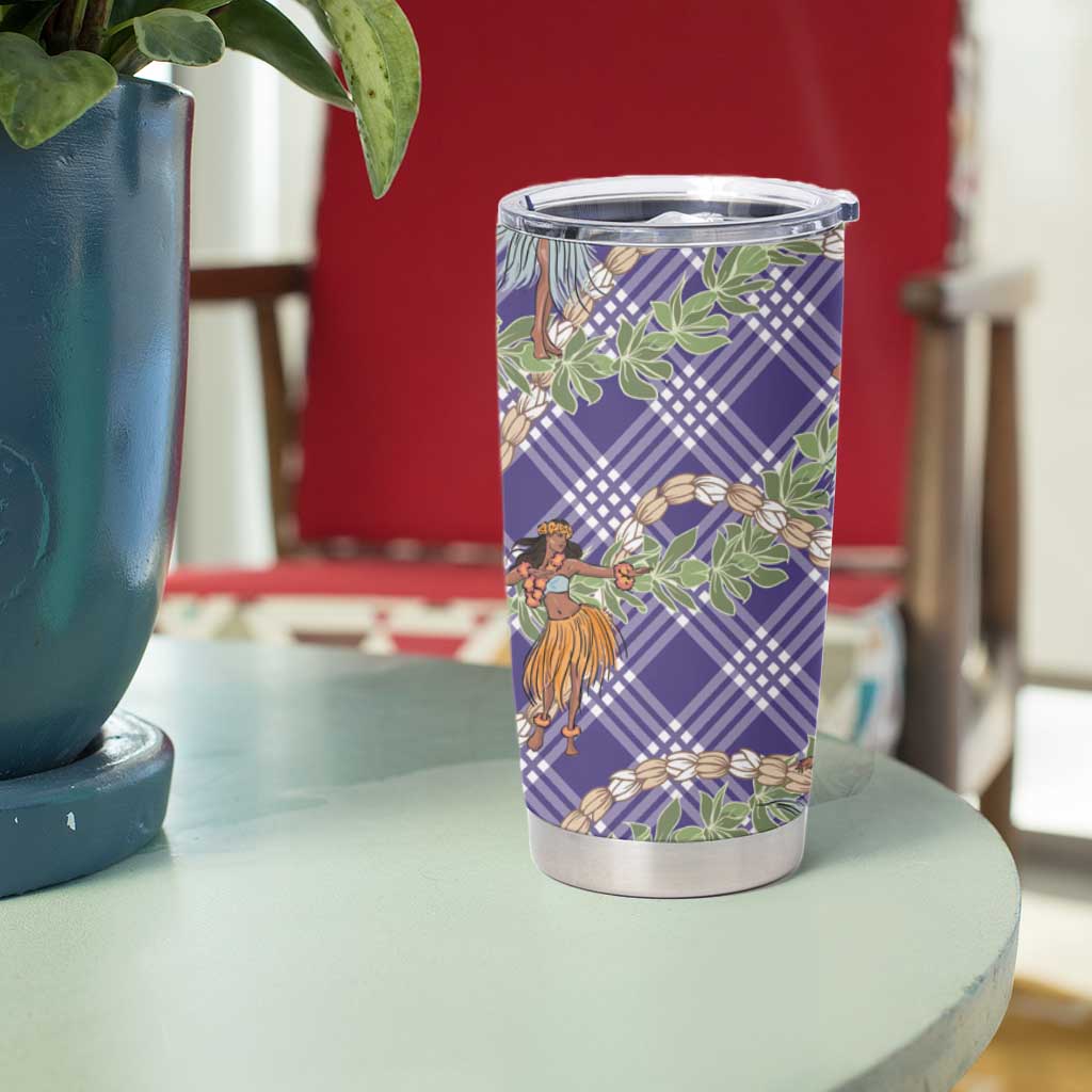 Lavender Palaka Hula Girls Seamless Hawaii Aloha Tumbler Cup LT7 - Polynesian Pride