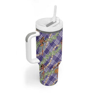 Lavender Palaka Hula Girls Seamless Hawaii Aloha Tumbler With Handle - Polynesian Pride