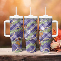 Lavender Palaka Hula Girls Seamless Hawaii Aloha Tumbler With Handle - Polynesian Pride